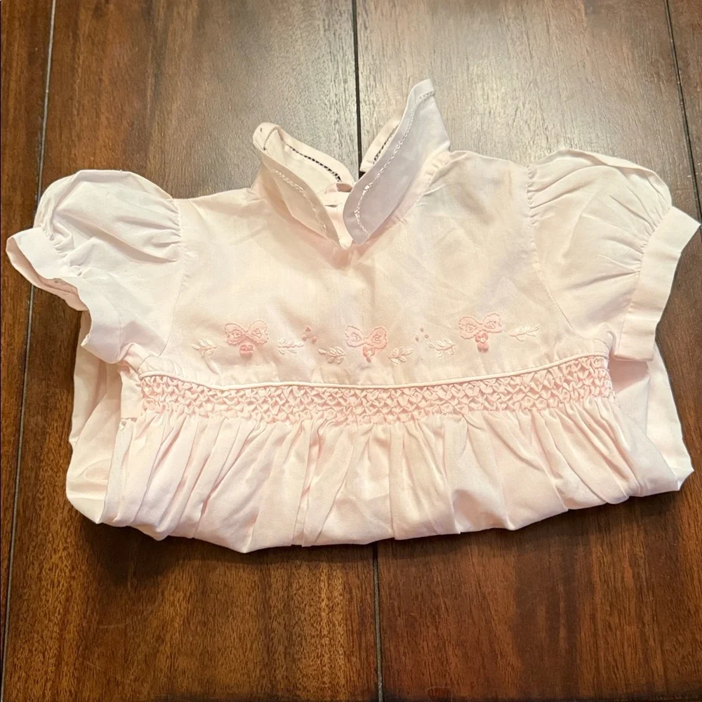 Charming Pink‎ Kids Romper with Embroidery Sz 6M